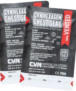 CVN Hexagon Chest Seal venttiilitön ilmarintasidos, 2-Pack