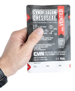 CVN Hexagon Chest Seal venttiilitön ilmarintasidos, 2-Pack