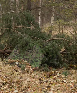 Foxa PES Net 260 verkkokangas, M05 metsäkuvio, metritavara