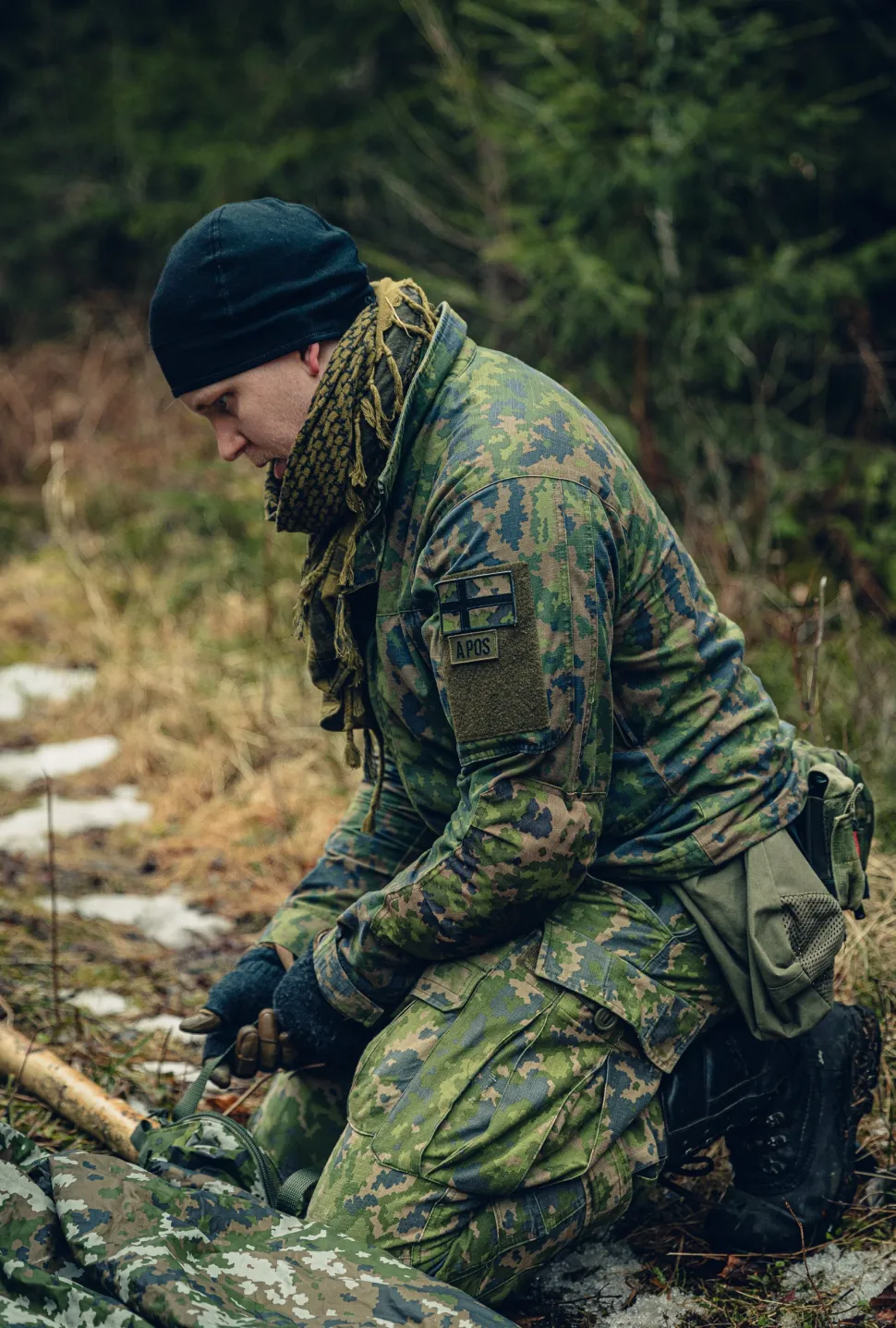 Varusteleka Suomen hihalippu, 77 x 47 mm