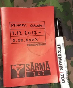 Varusteleka vedenpitävä ampumapäiväkirja